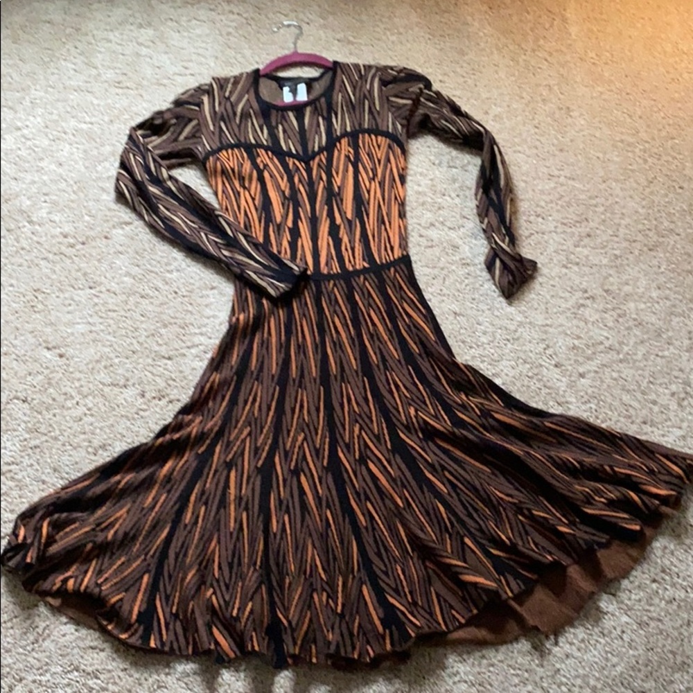 BCBG printed knit fabric dress.